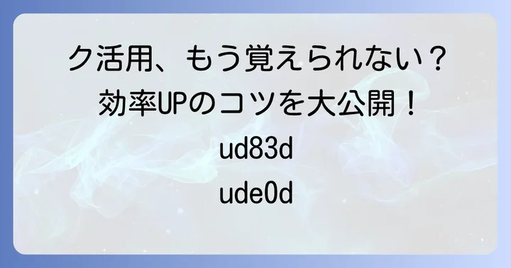 ク活用を効率的に覚えるための実践的なコツ