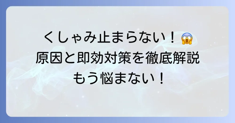 いきなりくしゃみが止まらない原因と今すぐできる対処法、受診の目安を徹底解説
