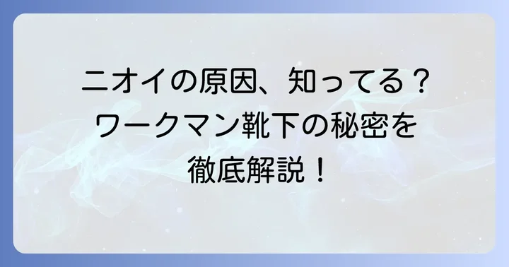 足のニオイ、その原因とワークマン靴下が選ばれる理由
