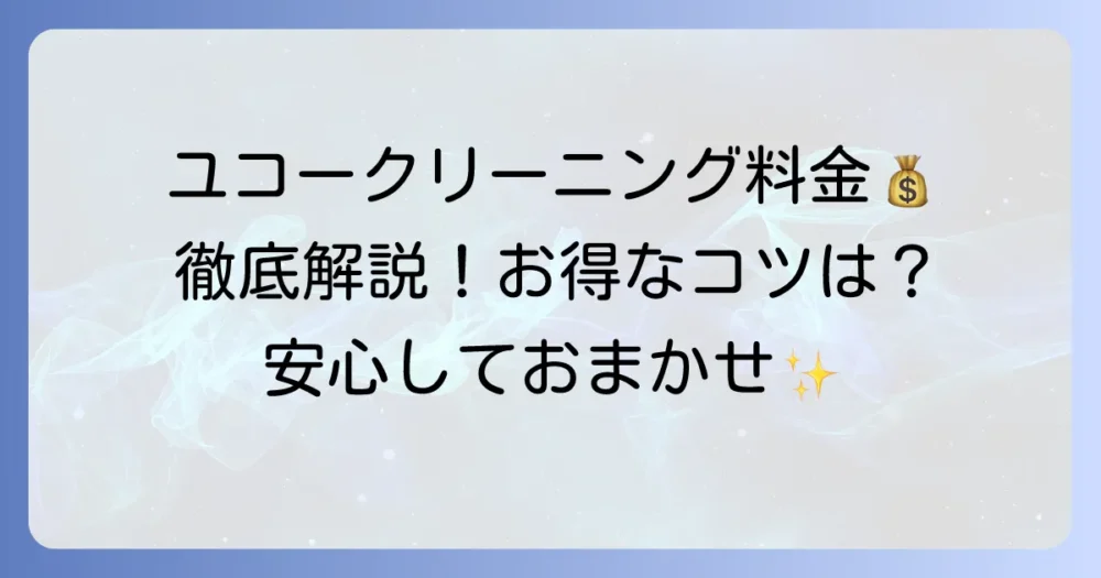 ユコークリーニングの料金を徹底解説！お得に利用するコツとサービス内容